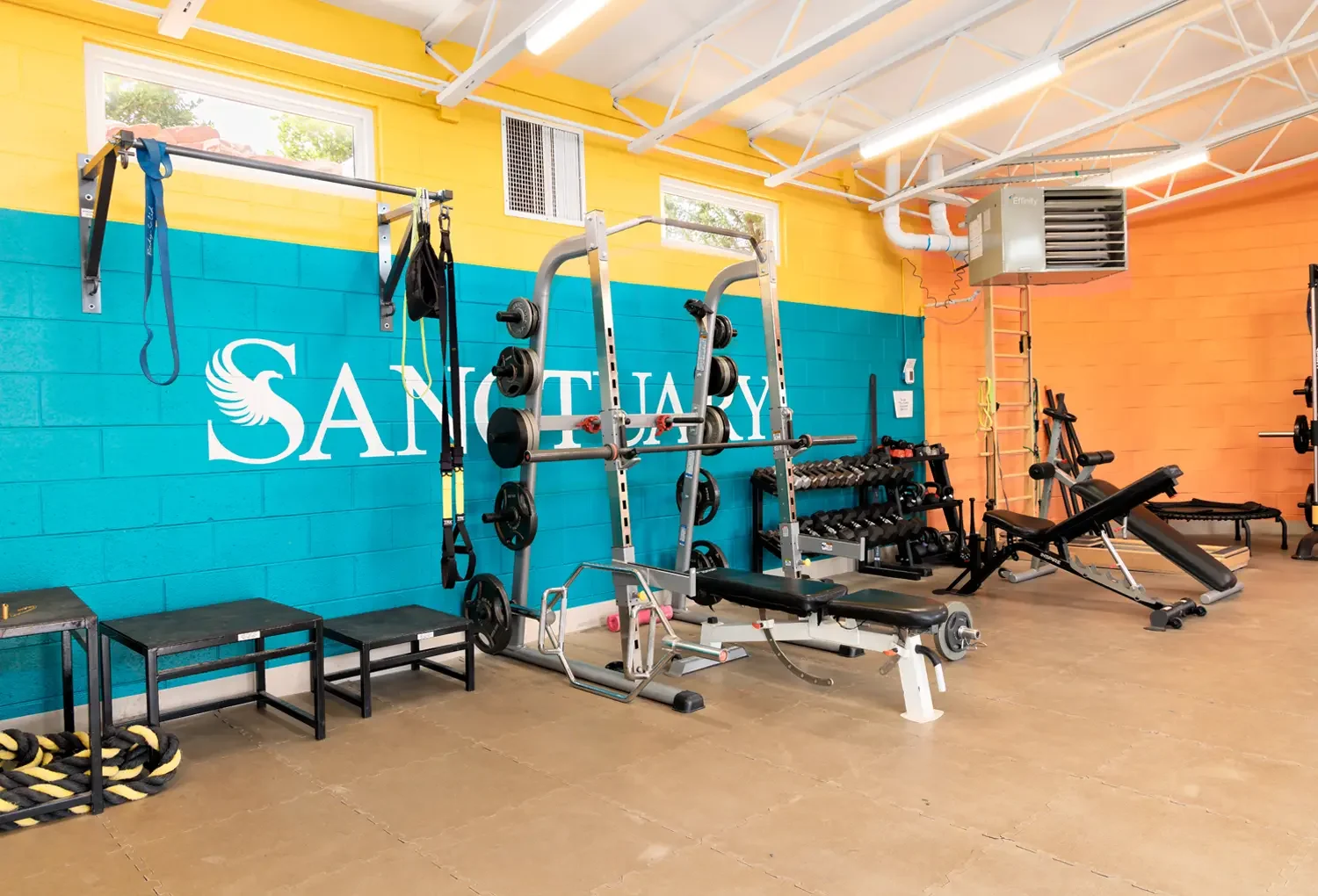 Gym and free weights at The Sanctuary at Sedona